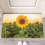 Sunflower Landscape Print Rubber Doormat