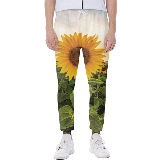 Sunflower Landscape Print Scuba Joggers