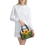 Sunflower Landscape Print Shoulder Handbag