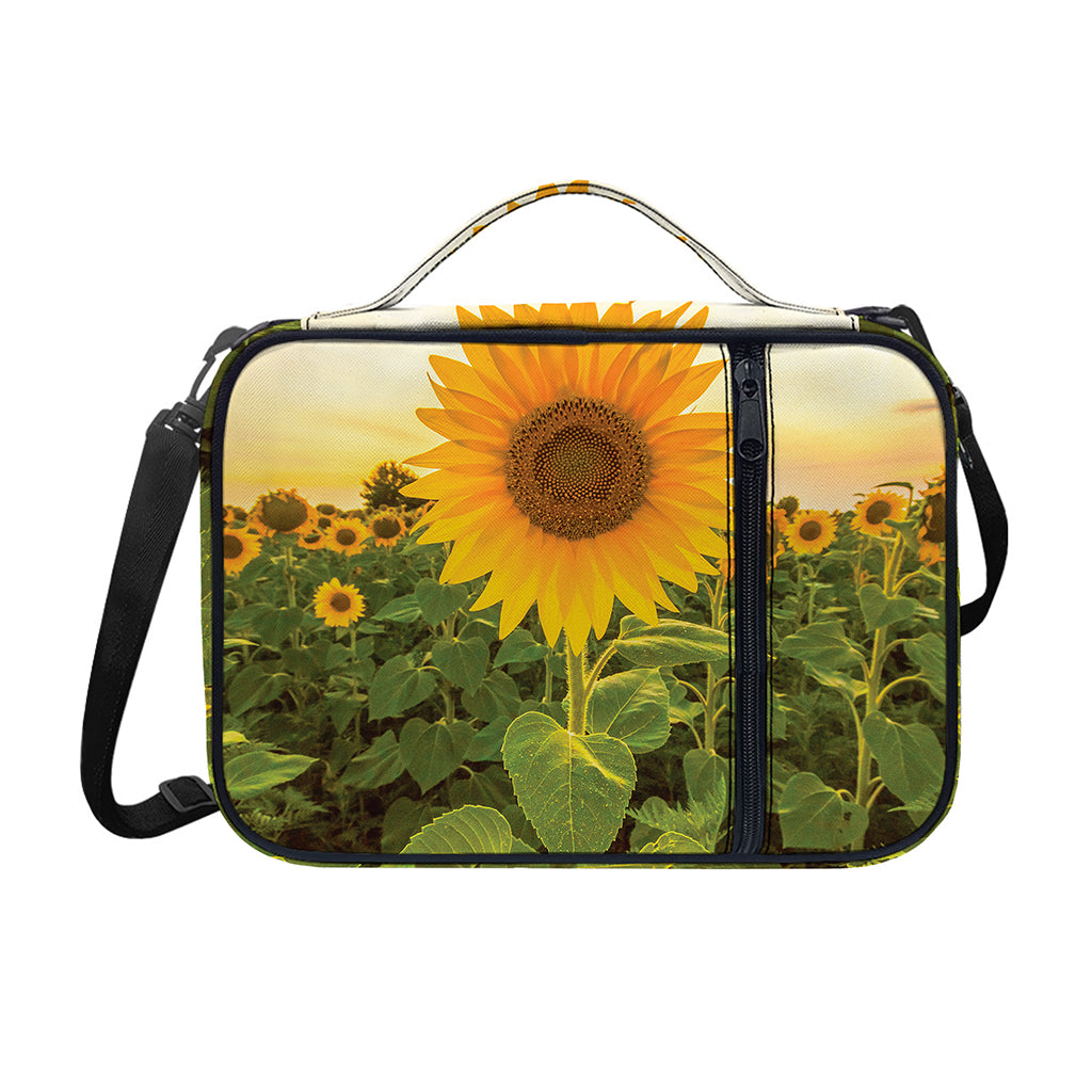 Sunflower Landscape Print Shoulder Strap Bible Bag