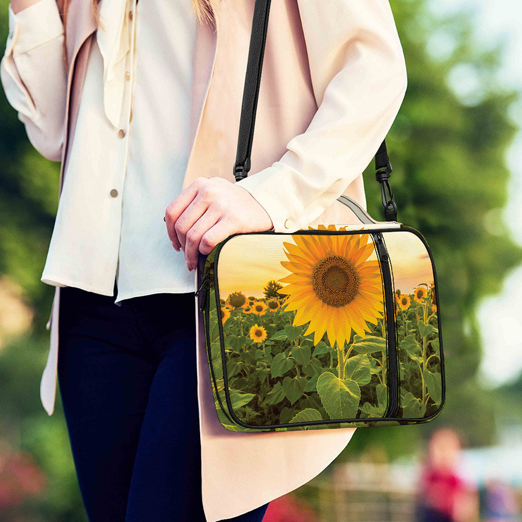 Sunflower Landscape Print Shoulder Strap Bible Bag