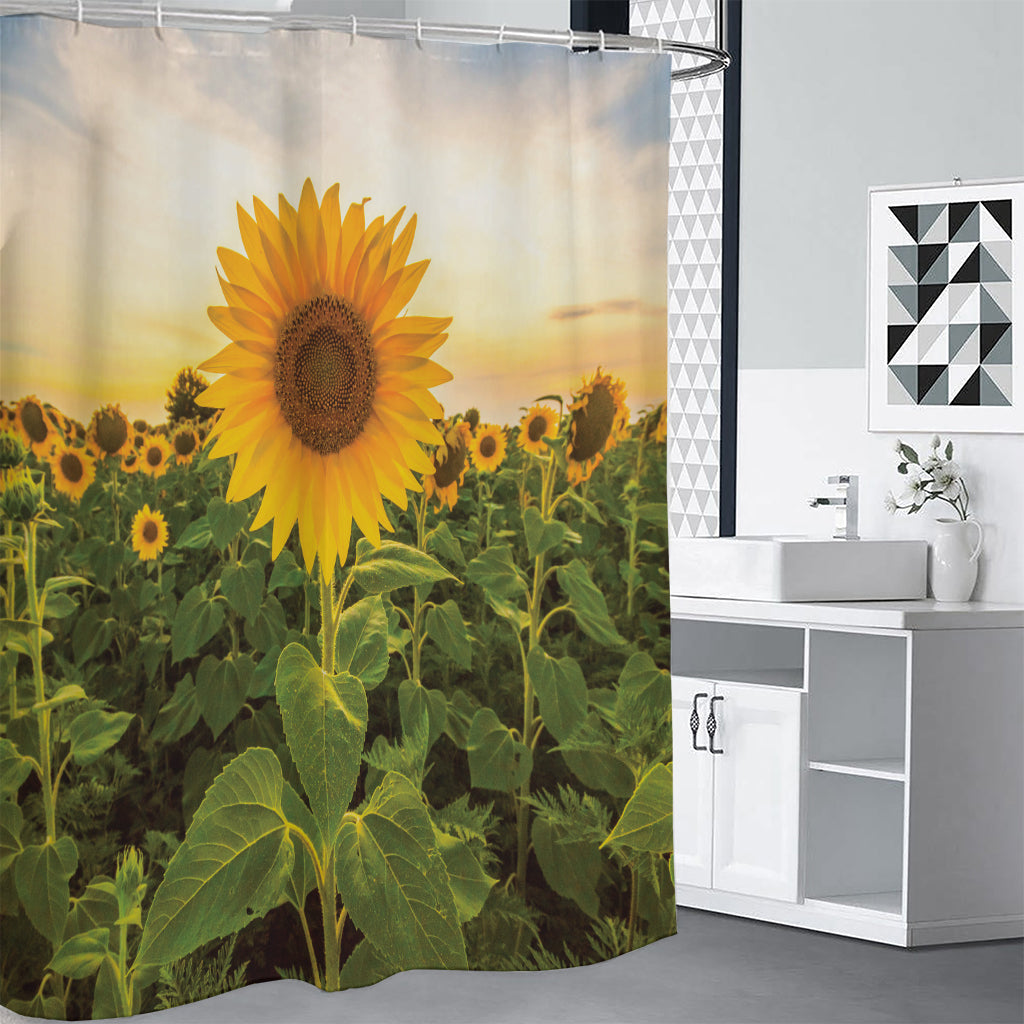 Sunflower Landscape Print Shower Curtain