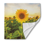 Sunflower Landscape Print Silk Bandana