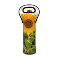Sunflower Landscape Print Single Neoprene Wine Tote
