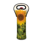 Sunflower Landscape Print Single Neoprene Wine Tote