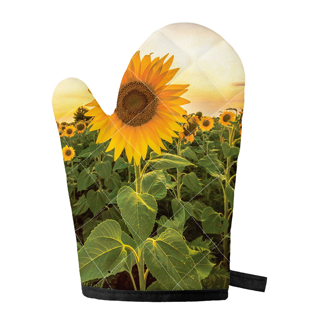 Sunflower Landscape Print Single Oven Mitt