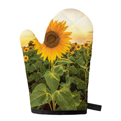 Sunflower Landscape Print Single Oven Mitt
