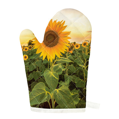 Sunflower Landscape Print Single Oven Mitt
