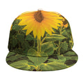 Sunflower Landscape Print Snapback Cap
