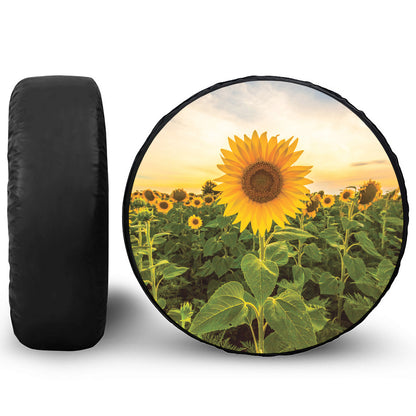 Sunflower Landscape Print Tire Cover