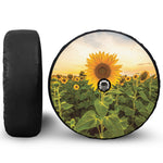 Sunflower Landscape Print Tire Cover With Camera Hole