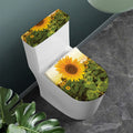 Sunflower Landscape Print Toilet Lid And Tank Cover Set