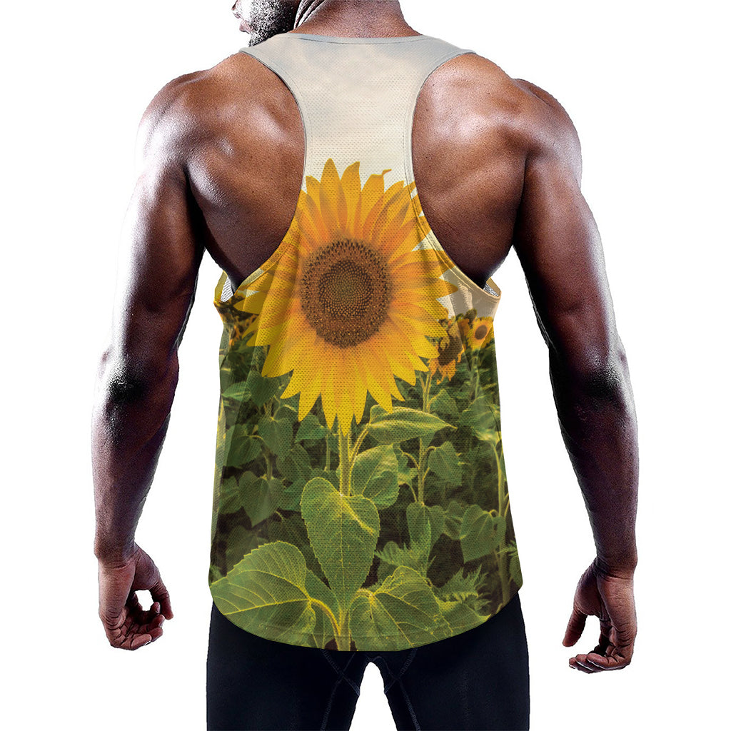 Sunflower Landscape Print Training Tank Top