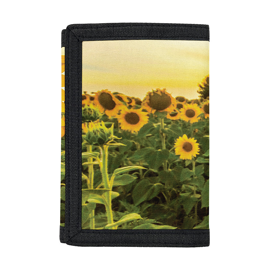 Sunflower Landscape Print Trifold Wallet