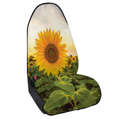 Sunflower Landscape Print Waterproof Car Seat Cover