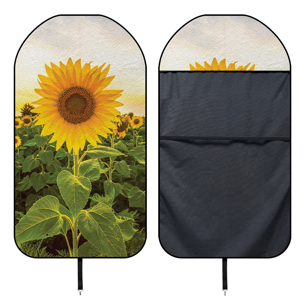Sunflower Landscape Print Waterproof Car Seat Cover