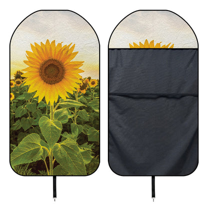 Sunflower Landscape Print Waterproof Car Seat Cover