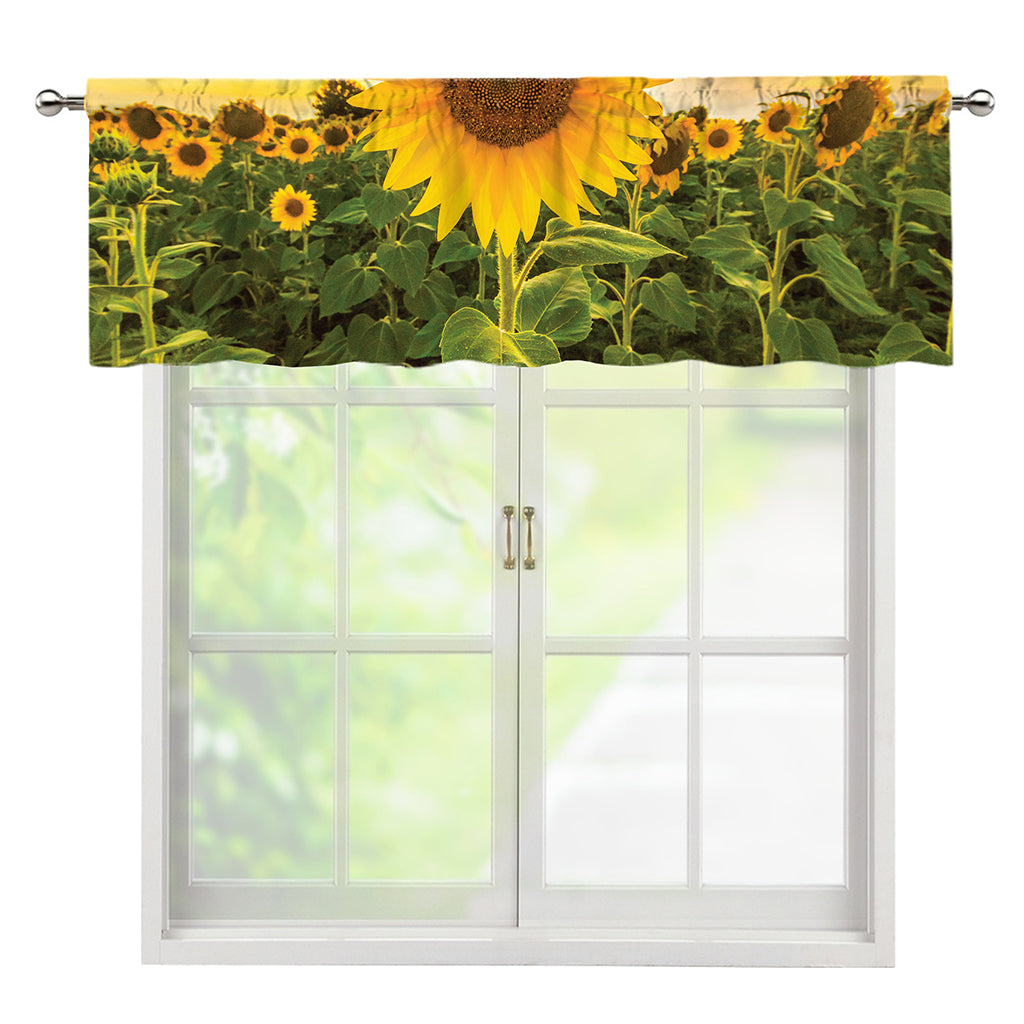 Sunflower Landscape Print Window Valance
