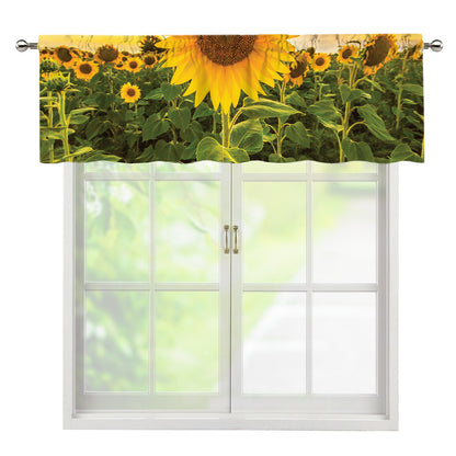 Sunflower Landscape Print Window Valance