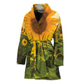 Sunflower Landscape Print Women's Bathrobe