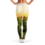 Sunflower Landscape Print Women's Leggings
