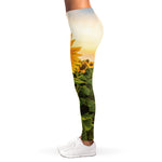 Sunflower Landscape Print Women's Leggings