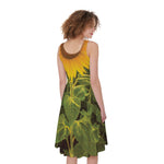 Sunflower Landscape Print Women's Sleeveless Dress