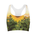 Sunflower Landscape Print Women's Sports Bra