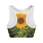 Sunflower Landscape Print Women's Sports Bra