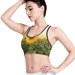 Sunflower Landscape Print Women's Sports Bra
