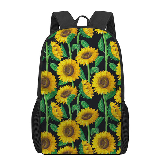 Sunflower Pattern Print 17 Inch Backpack