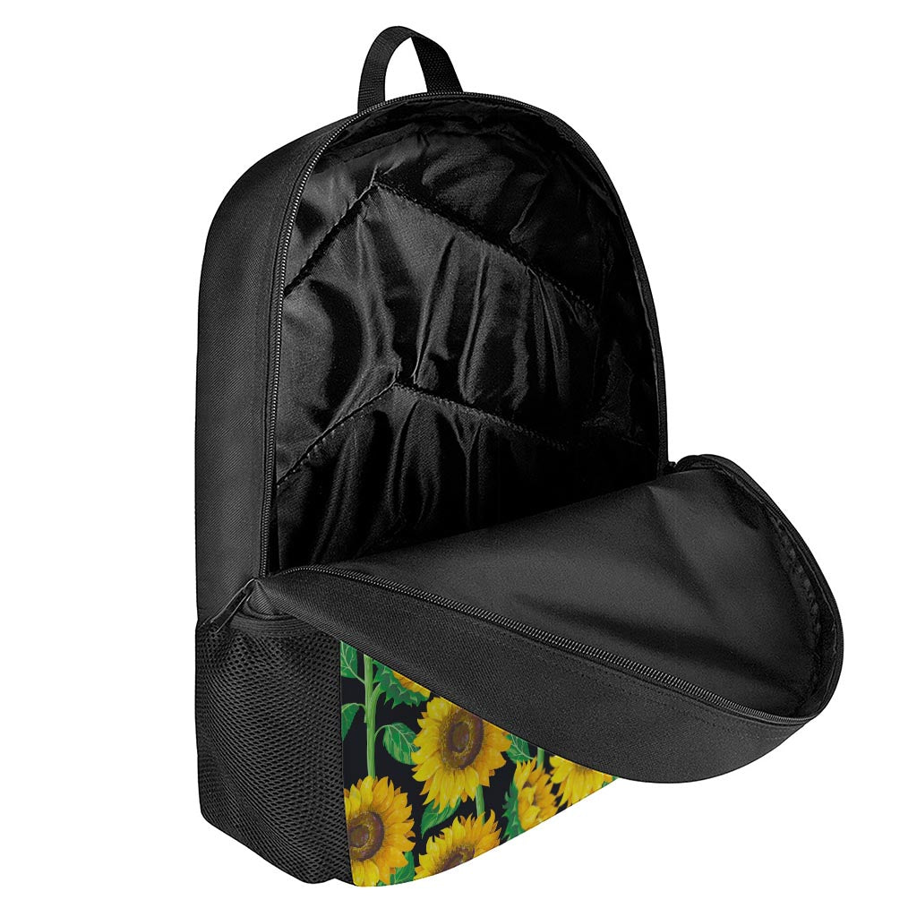 Sunflower Pattern Print 17 Inch Backpack