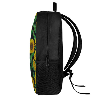 Sunflower Pattern Print 17 Inch Backpack