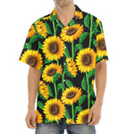 Sunflower Pattern Print Aloha Shirt