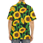 Sunflower Pattern Print Aloha Shirt