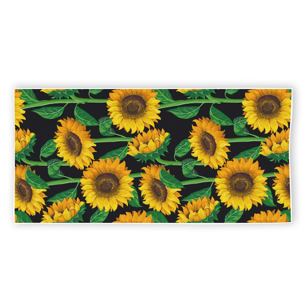 Sunflower Pattern Print Beach Towel