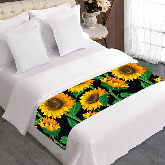 Sunflower Pattern Print Bed Runner