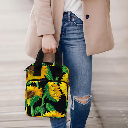 Sunflower Pattern Print Bible Tote Bag