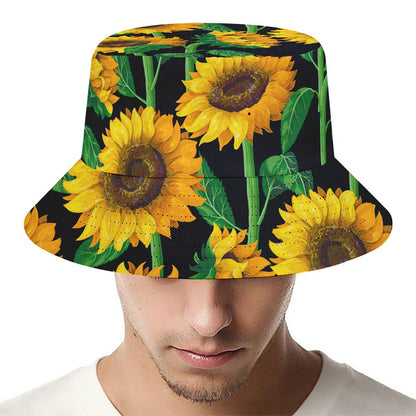 Sunflower Pattern Print Bucket Hat