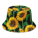 Sunflower Pattern Print Bucket Hat