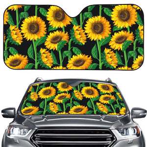 Sunflower Pattern Print Car Windshield Sun Shade