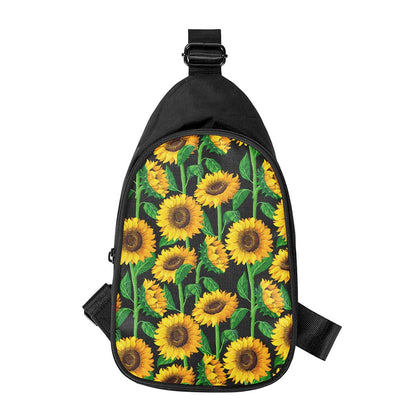 Sunflower Pattern Print Chest Bag
