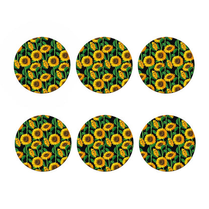 Sunflower Pattern Print Coaster Set