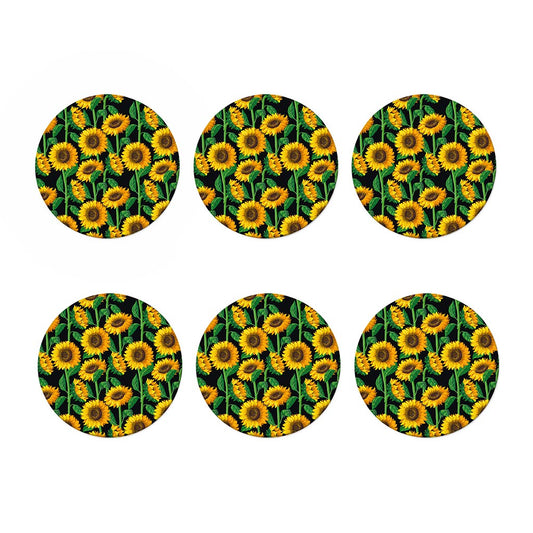 Sunflower Pattern Print Coaster Set