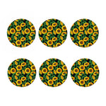 Sunflower Pattern Print Coaster Set