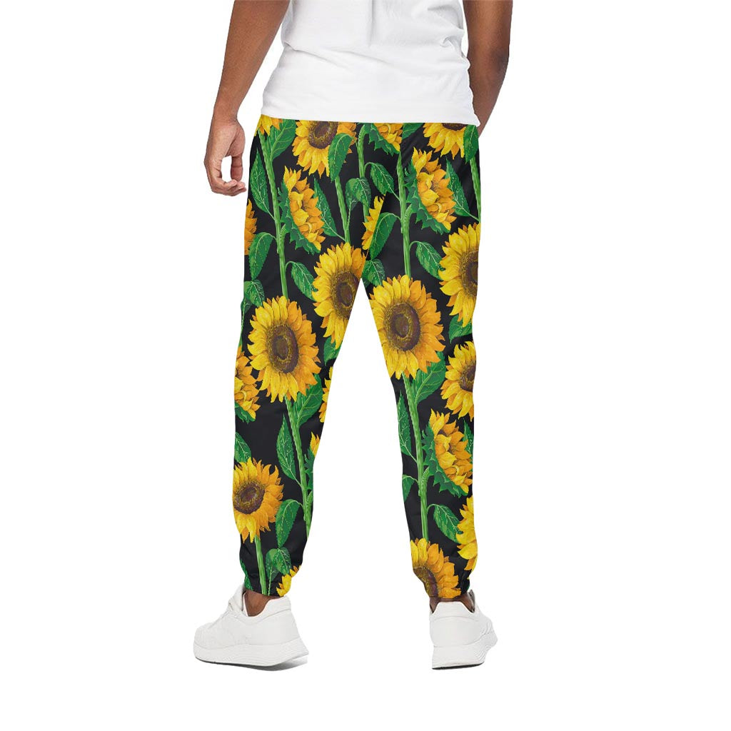 Sunflower Pattern Print Cotton Pants
