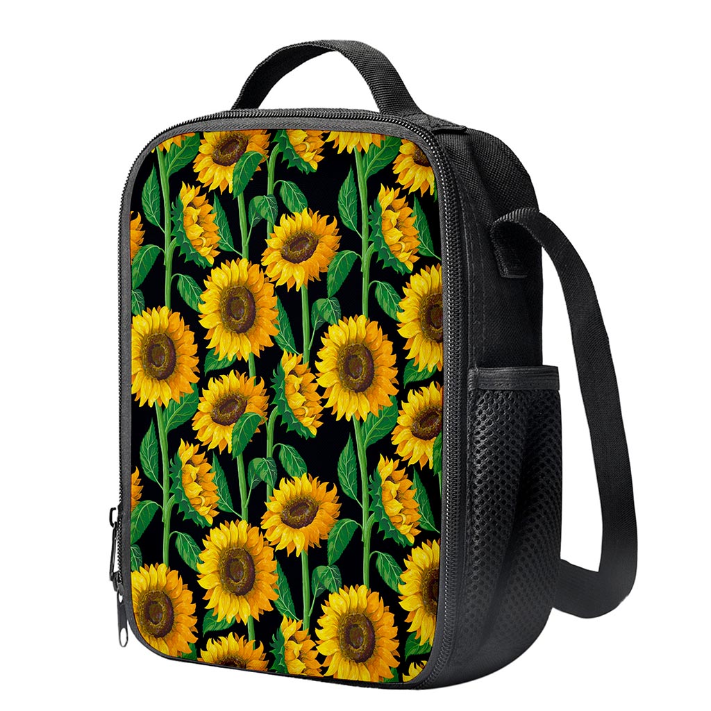 Sunflower Pattern Print Crossbody Lunch Bag