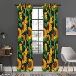 Sunflower Pattern Print Curtain