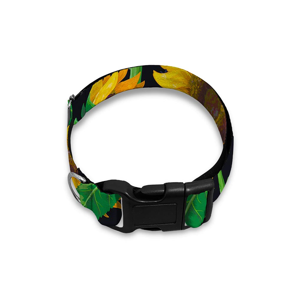 Sunflower Pattern Print Dog Collar