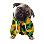 Sunflower Pattern Print Dog Zip Up Hoodie
